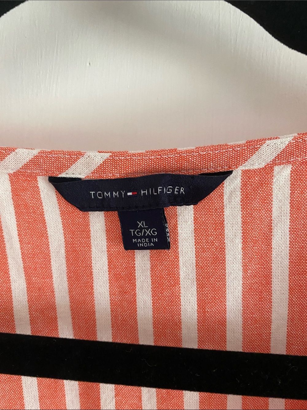 Tommy Hilfiger Coral and White Striped Midi Dress - Picture 2 of 6